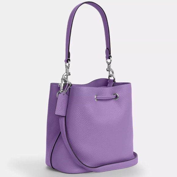 Coach Rowan Bucket Leather Bag Violet w Removable Zipper pouch NWT - Picture 5 of 16